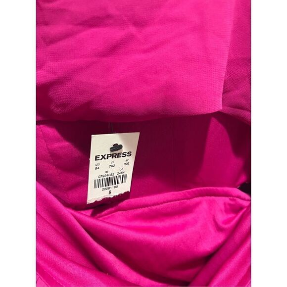 Express Pleated Tiered Cut-Out Pink Dress size S NWT $79 - Picture 6 of 7